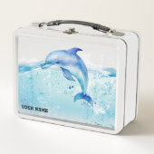 Lunch Box dauphin bleu mignon animal marin enfants (Devant)
