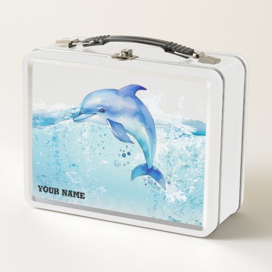 Lunch Box dauphin bleu mignon animal marin enfants (Devant)