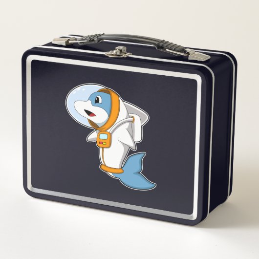 Lunch Box Dauphin en astronaute avec costume (Devant)