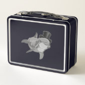 Lunch Box Dauphin en gentleman avec haut-de-forme (Dos)