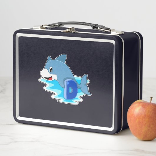Lunch Box Dauphin en natation avec lettre (En situation)