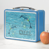 Lunch Box Dauphin et bulles amusants Personnalisé (En situation)
