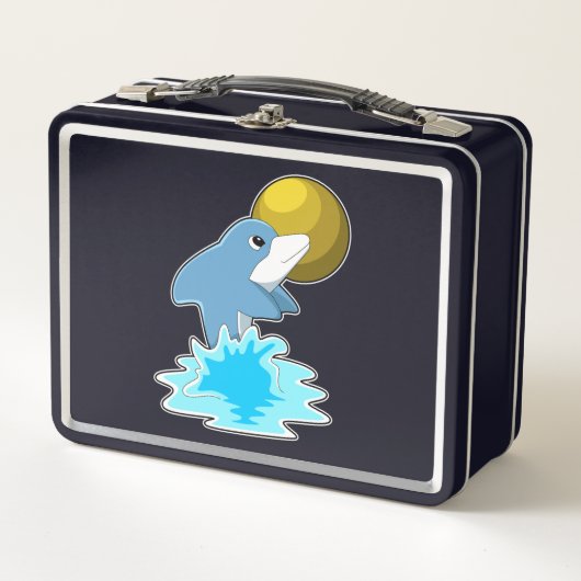 Lunch Box Dauphin nager avec lune (Devant)