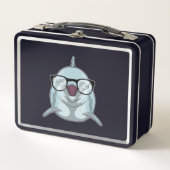 Lunch Box Dauphin Nerd avec lunettes (Devant)