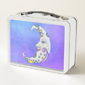 Lunch Box Décor Crescent Moon Joli Visage bleu yeux ciel (Dos)
