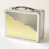 Lunch Box Décor de luxe sur or & argent, Monogramme (Dos)
