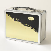 Lunch Box Décor de luxe sur or & noir, Monogramme (Dos)