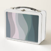 Lunch Box Décor de vagues de style rétro violet et turquoise (Devant)