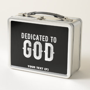 LUNCH BOX DÉDIÉ À DIEU COOL PERSONNALISABLE TEXTE BLANC