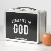 LUNCH BOX DÉDIÉ À DIEU PERSONNALISABLE COOL TEXTE BLANC (En situation)