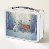 Lunch Box Deer et Happy Snowman hiver de vacances scène (Dos)