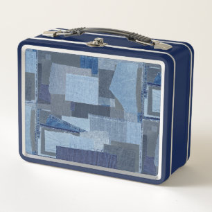Lunch Box Denim Shibori de patchwork de blue-jean de Boro