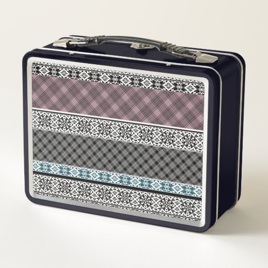 Lunch Box Dentelle patchwork noir et blanc (Dos)