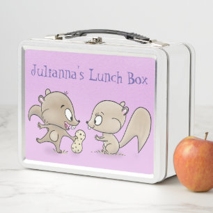 Lunch Box Des écureuils marrons mignons partagent un dessin 