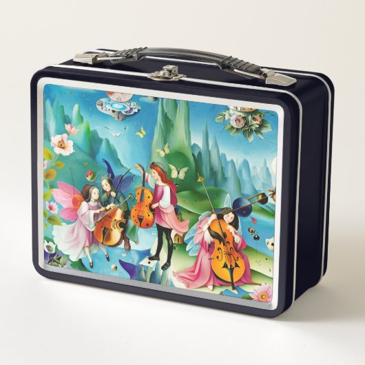 Lunch Box Des fées de Whimsical Jouant aux Cellos (Devant)
