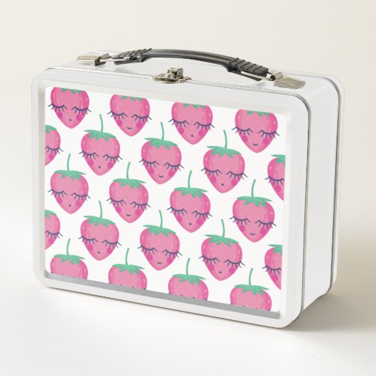 Lunch Box Des fraises endormies, mignonnes motifs. (Devant)