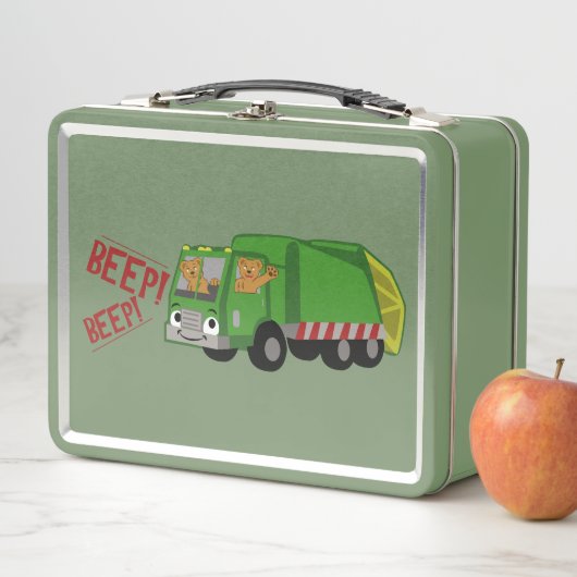 Lunch Box Des ours conduisant un camion-poubelle (En situation)