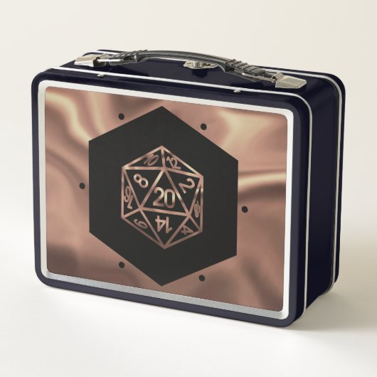 Lunch Box Dés RPG | Imaginaire cuivre Retro Tabletop PnP Gam (Dos)