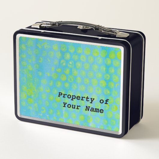 Lunch Box Design abstrait bleu et jaune (Dos)
