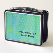 Lunch Box Design abstrait bleu et jaune (Devant)