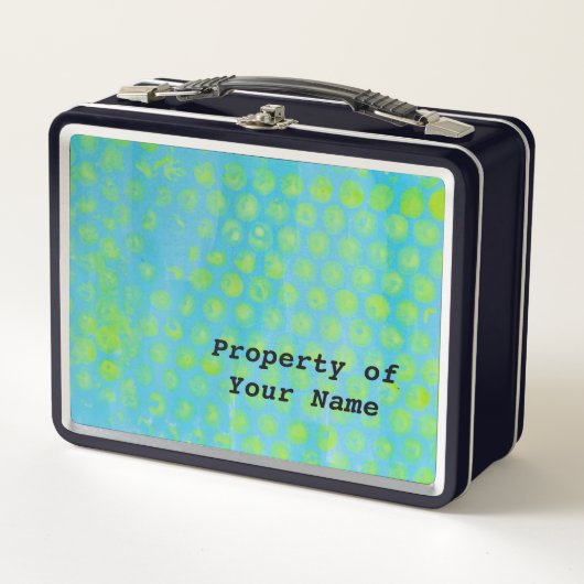 Lunch Box Design abstrait bleu et jaune (Devant)