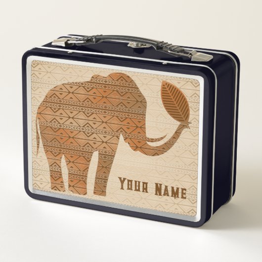 Lunch Box Design d'art tribal des éléphants (Dos)