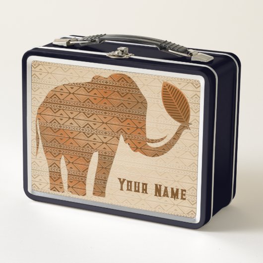 Lunch Box Design d'art tribal des éléphants (Devant)