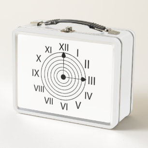Lunch Box Design d'horloge romaine noir et blanc
