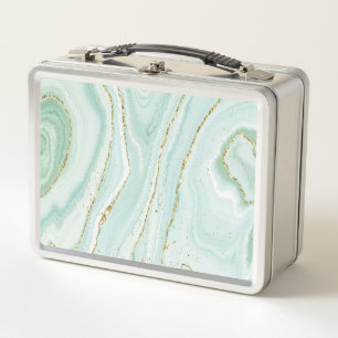 Lunch Box design élégant en marbre liquide peint à la main a
