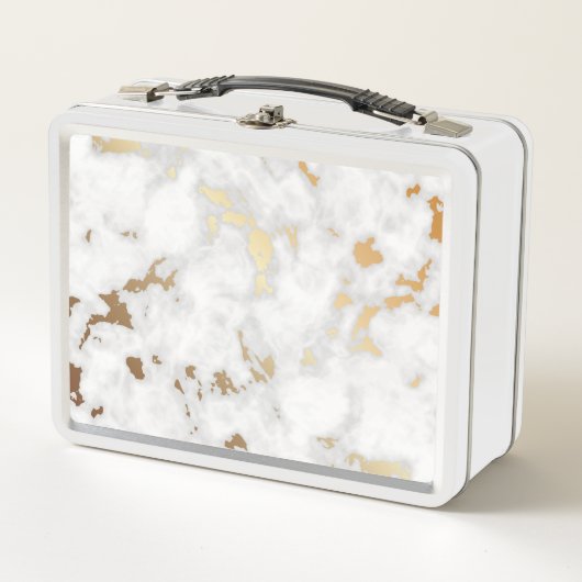 Lunch Box Design élégant en marbre or classique (Devant)