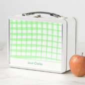 Lunch Box Design en treillis vert simple (En situation)