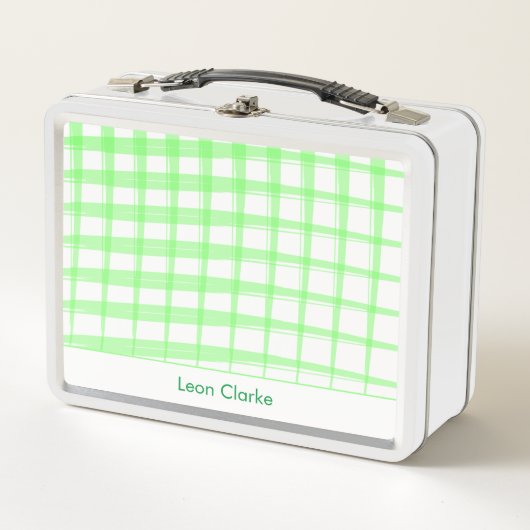 Lunch Box Design en treillis vert simple (Devant)