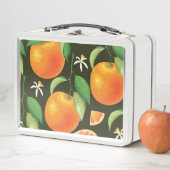 Lunch Box Design motif orange transparent. (En situation)