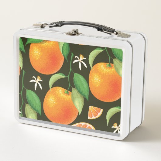 Lunch Box Design motif orange transparent. (Devant)