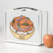 Lunch Box dessin animé de bagel saumon (En situation)