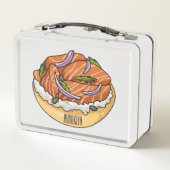 Lunch Box dessin animé de bagel saumon (Dos)
