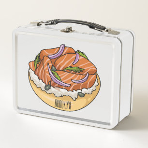 Lunch Box dessin animé de bagel saumon