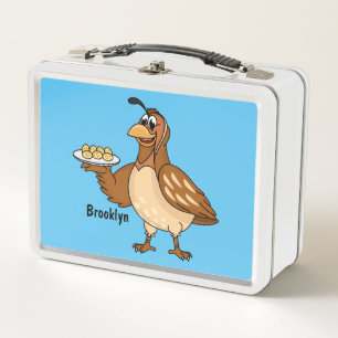 Lunch Box Dessin animé de caille heureuse avec des œufs