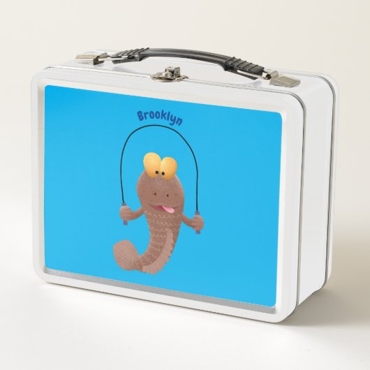 Lunch Box Dessin animé drôle de poisson mudskipper sautant (Devant)