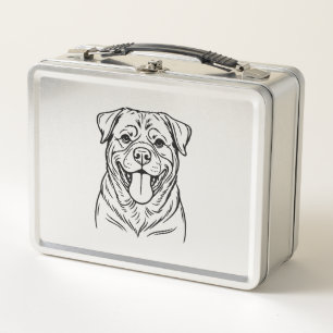 Lunch Box Dessin au trait de chien Rottweiler � ligne d'art