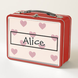 Lunch Box Dessin cardiaque I Nom personnalisé