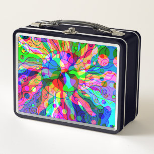 Lunch Box Dessin d'art fantastique - Décalage néon abstrait