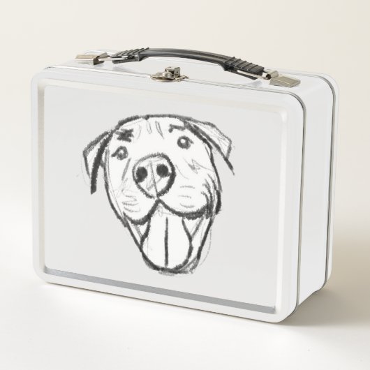 Lunch Box dessin de bulle simple amoureux de les chiens noir (Devant)