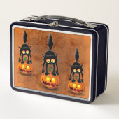 Lunch Box Dessin d'Halloween au chat effrayé sur Citrouille (Devant)