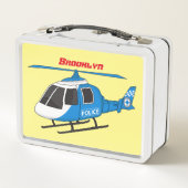 Lunch Box Dessin d'hélicoptère du service de police mignon (Dos)