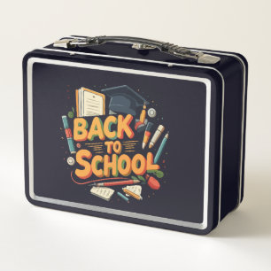 Lunch Box Dessin rétro coloré "Retour à l'école" Illustrati