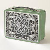 Lunch Box Détaillierte Schwarz-Weißer keltischer Knoten 0001 (Dos)