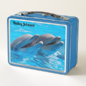 Lunch Box Deux dauphins dans l'eau bleue (Dos)