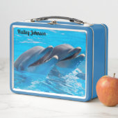 Lunch Box Deux dauphins dans l'eau bleue (En situation)