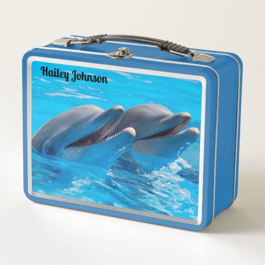 Lunch Box Deux dauphins dans l'eau bleue (Devant)